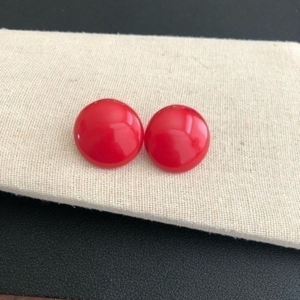 Vintage Red Pierced Earrings